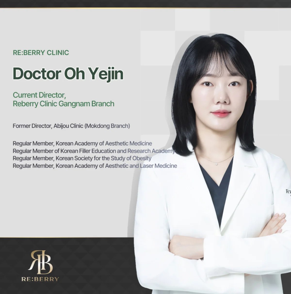Dr. Yejin Oh — Aesthetic Medicine Specialist at RE:BERRY Clinic Gangnam, Korean dermatology and filler expert