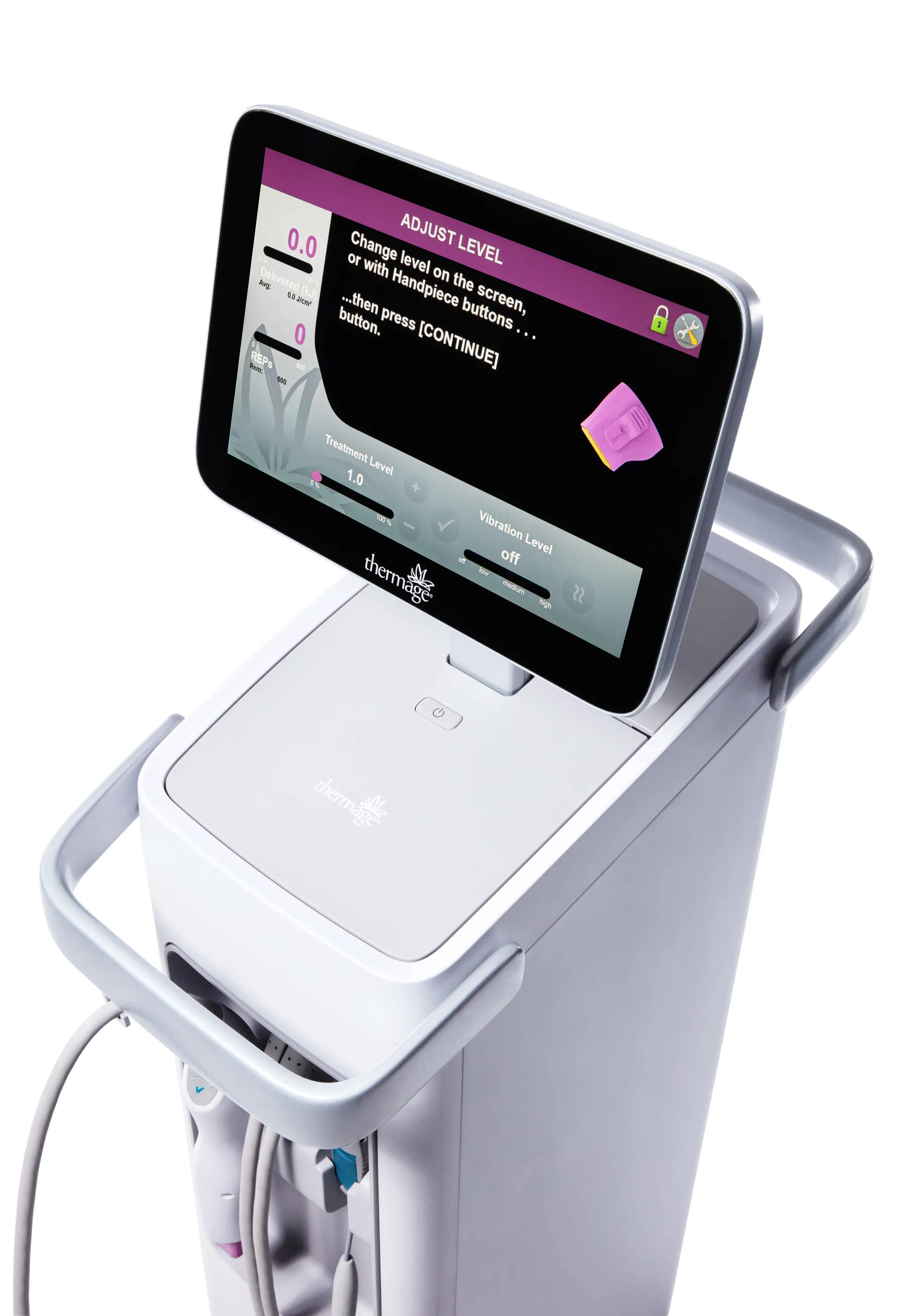 Thermage FLX AccuREP system close-up showing body treatment technology at RE:BERRY Gangnam