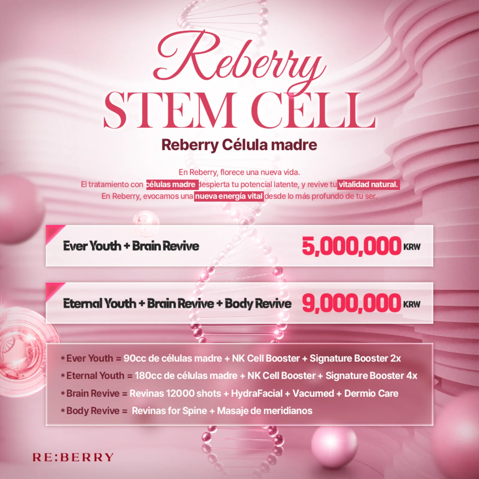 RE:BERRY Gangnam Eternal Youth Stem Cell Booster promotion — premium anti-aging package