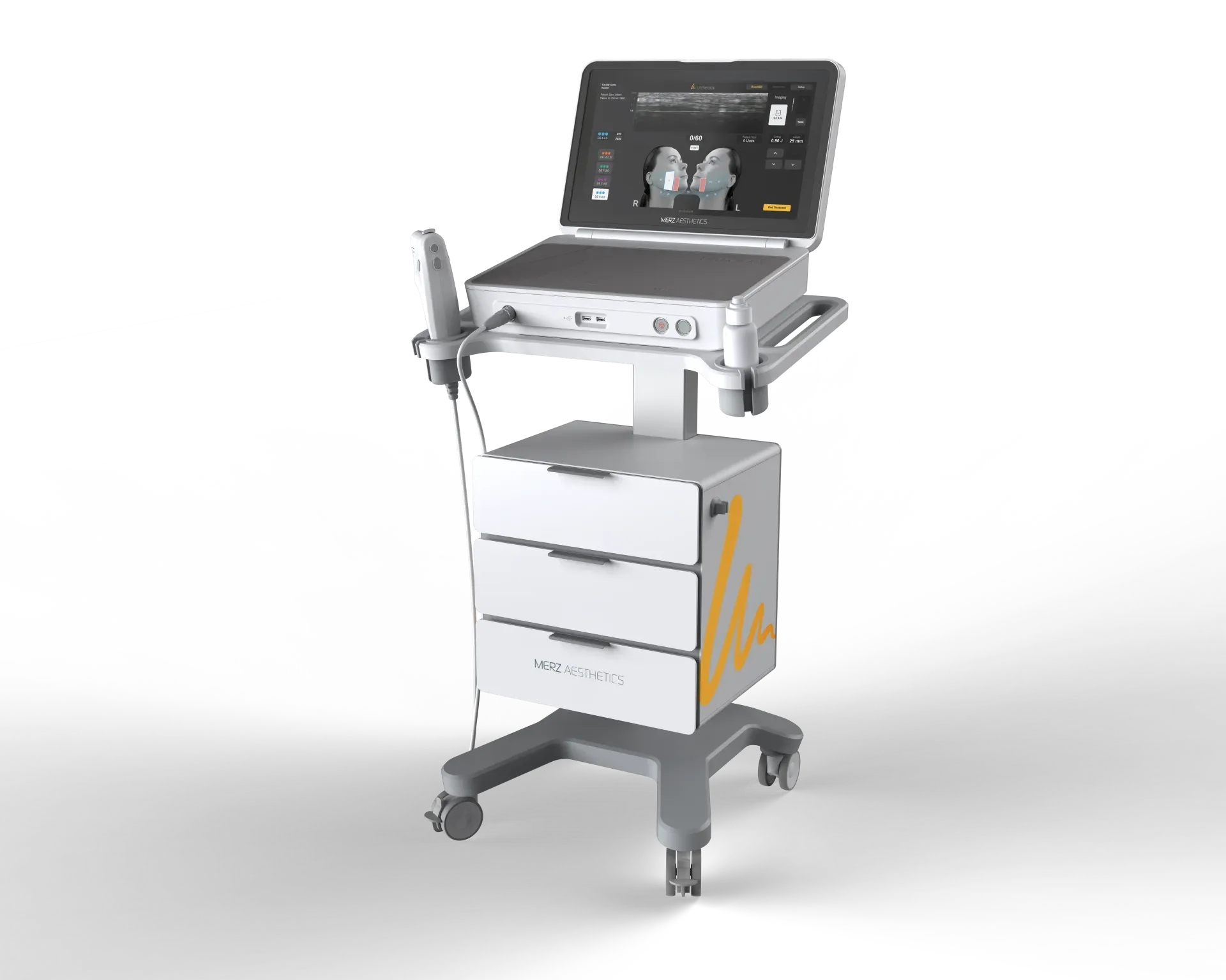 Genuine Ultherapy Prime system — official equipment photo, non-surgical lifting at RE:BERRY Clinic Hongdae Seoul