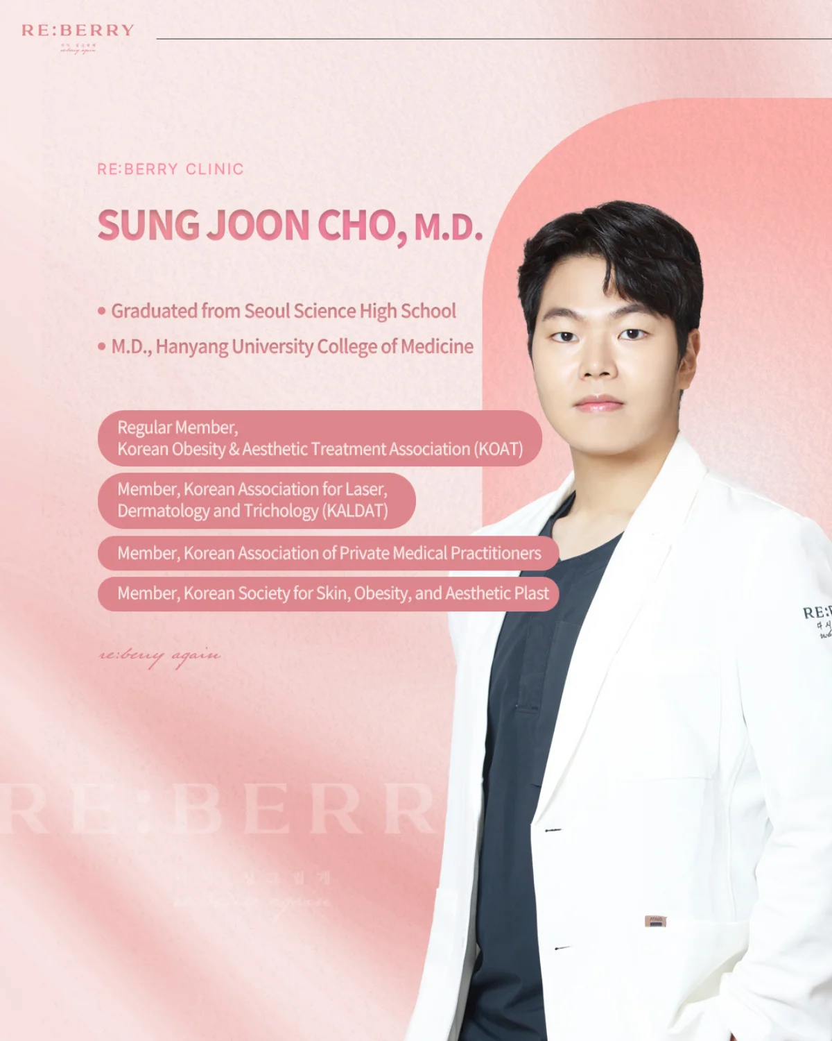 Dr. Cho Sung-Jun, Head Director at RE:BERRY Arabic speaking skin clinic