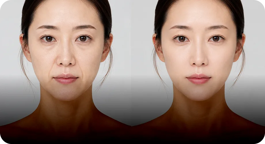 즉각적인 팔자 라인 개선