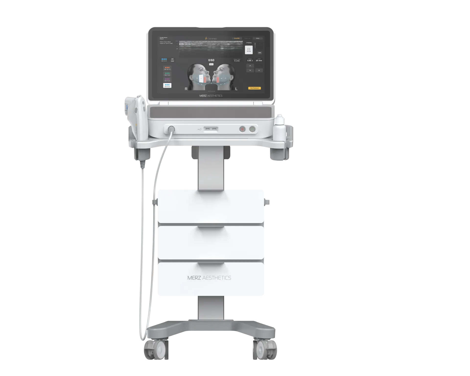 Ultherapy Prime delivering HIFU for deep tissue lifting