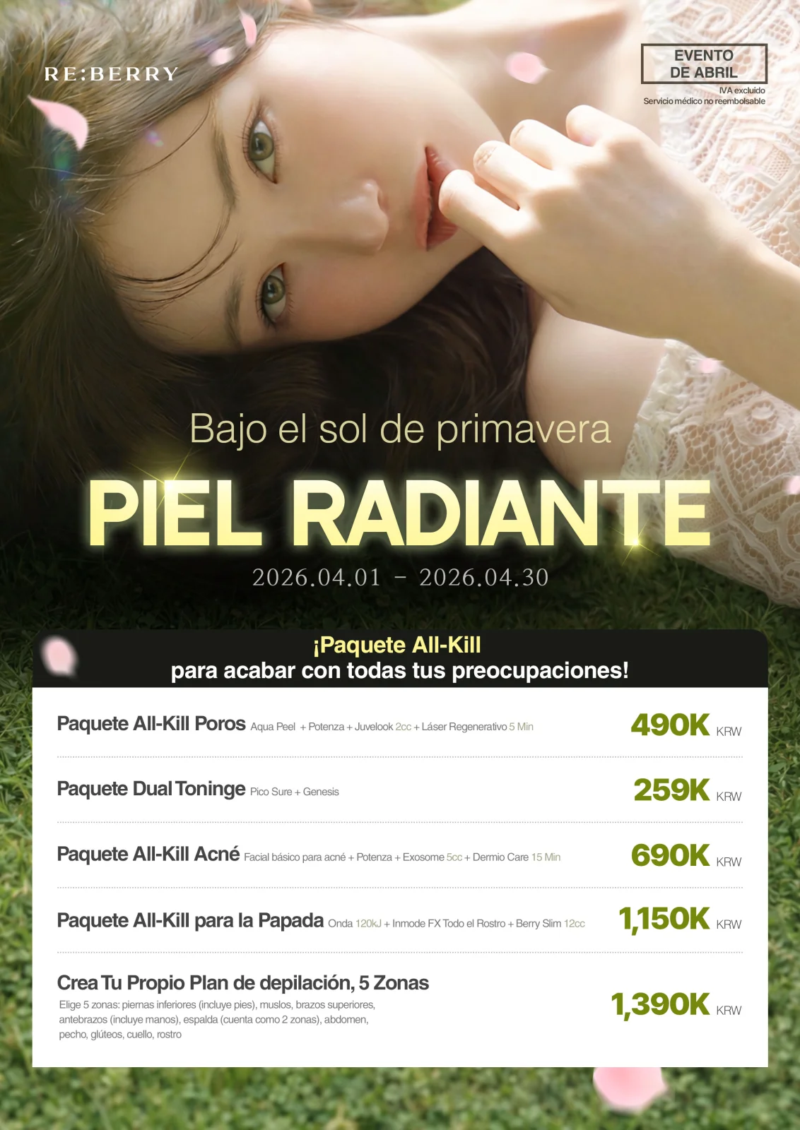 RE:BERRY Myeongdong April 2026 Promotion Page 2 — Special offers Thermage Ultherapy Hydrafacial